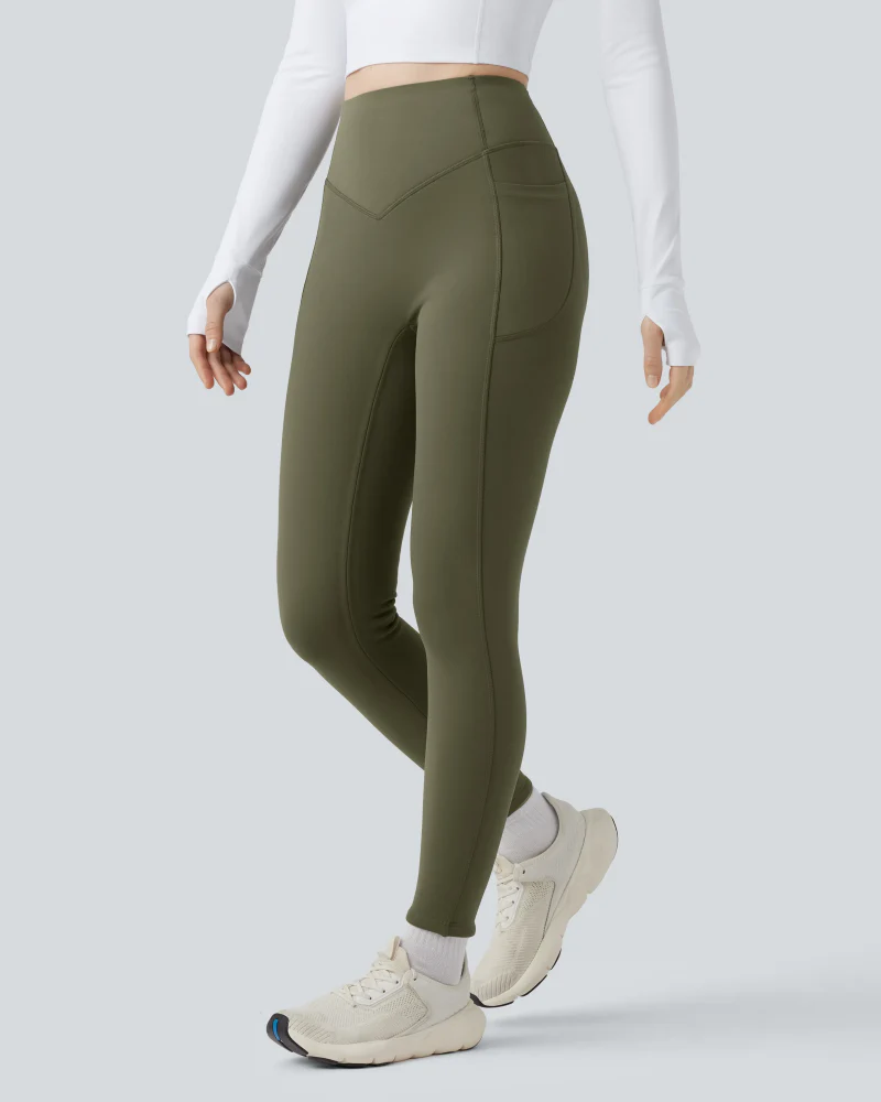 Thermal Tummy Control Yoga Leggings with Pockets - Image 3