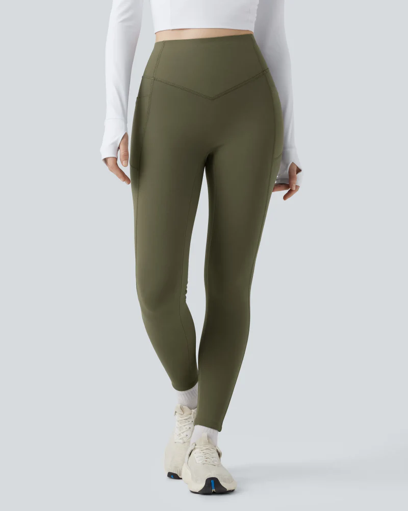 Thermal Tummy Control Yoga Leggings with Pockets - Image 4