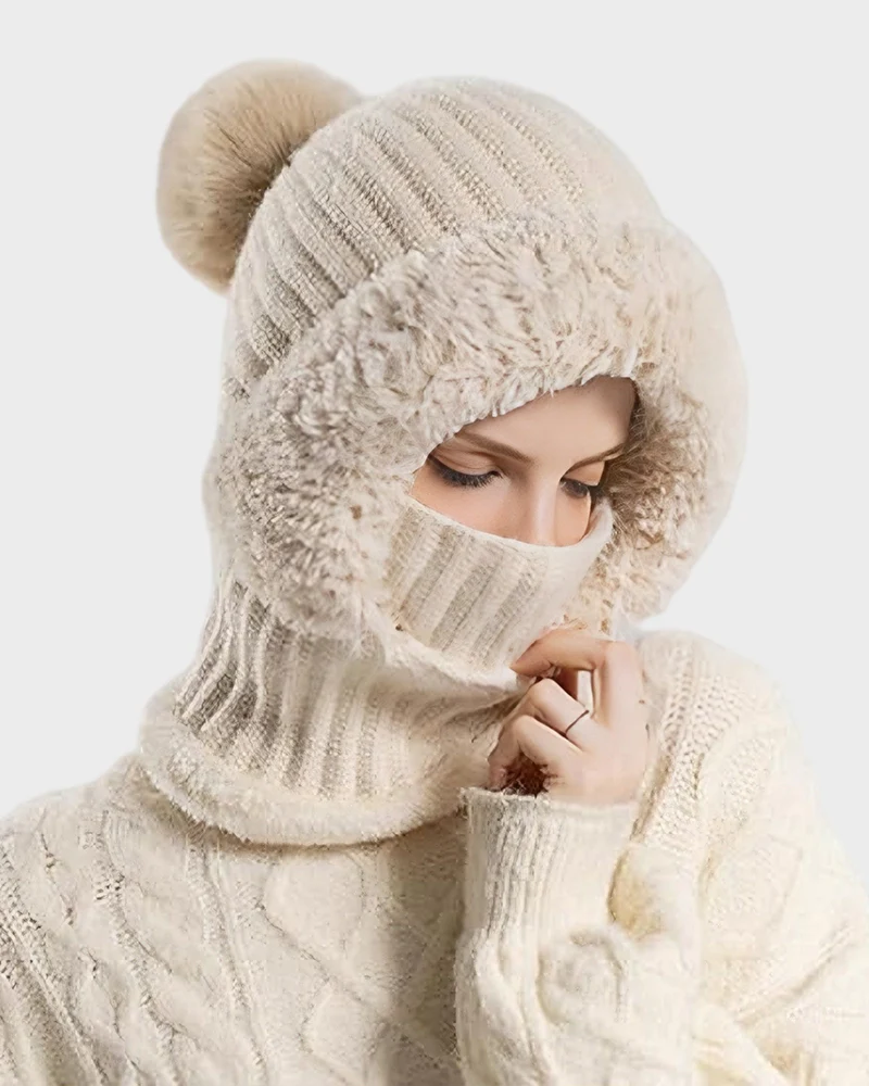 Thick Warm Knit Beanie with Pom Pom for Winter - Image 10