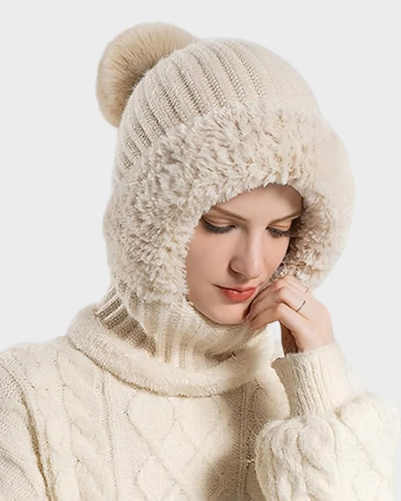 Thick Warm Knit Beanie with Pom Pom for Winter - Image 11