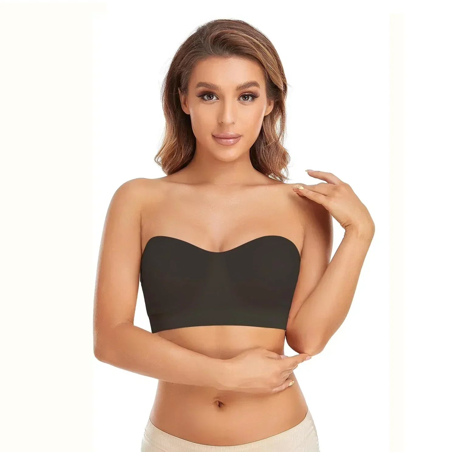 Non-Slip Bandeau Seamless Wireless Strapless Bra - Image 7
