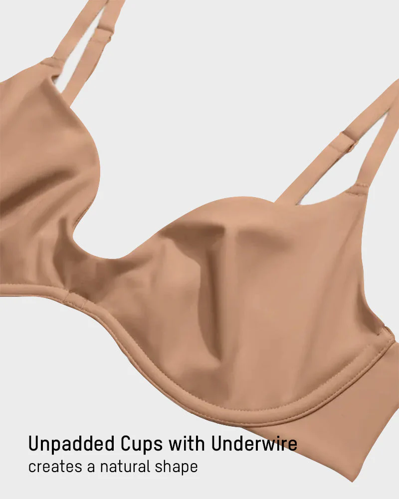 Unlined Plunge Balconette Bra with Underwire - Image 7