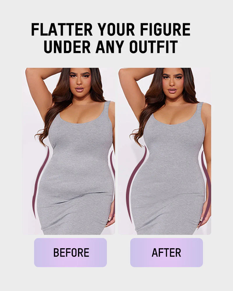 V Neck Tummy Control Thong Bodysuit Shapewear - Image 9