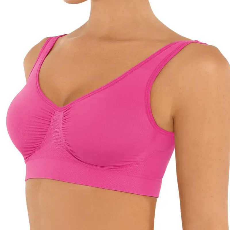 Wide Shoulder Strap Wireless T-Shirt Bra - Image 2