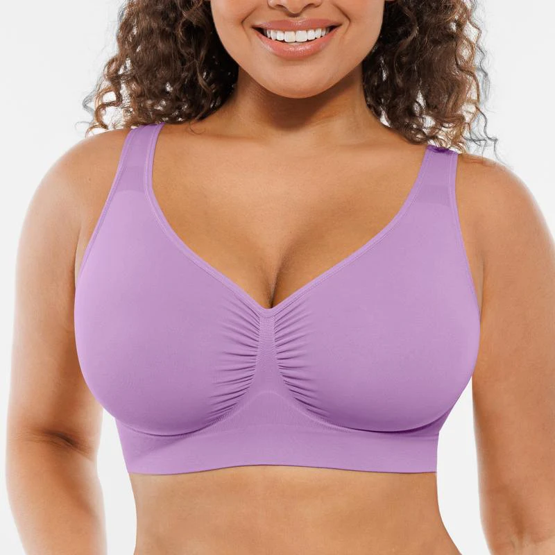 Wide Shoulder Strap Wireless T-Shirt Bra - Image 7