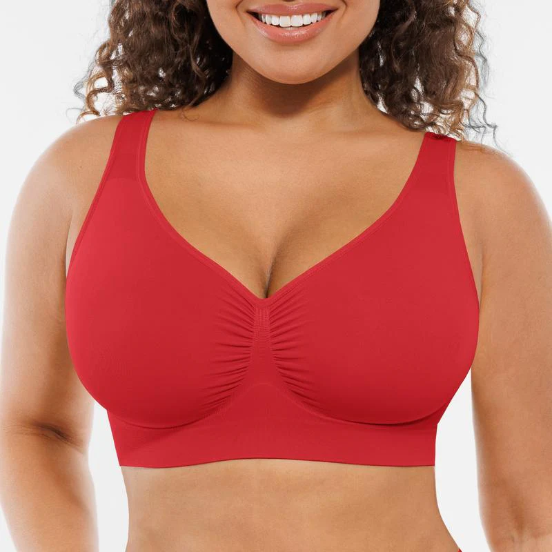 Wide Shoulder Strap Wireless T-Shirt Bra - Image 8