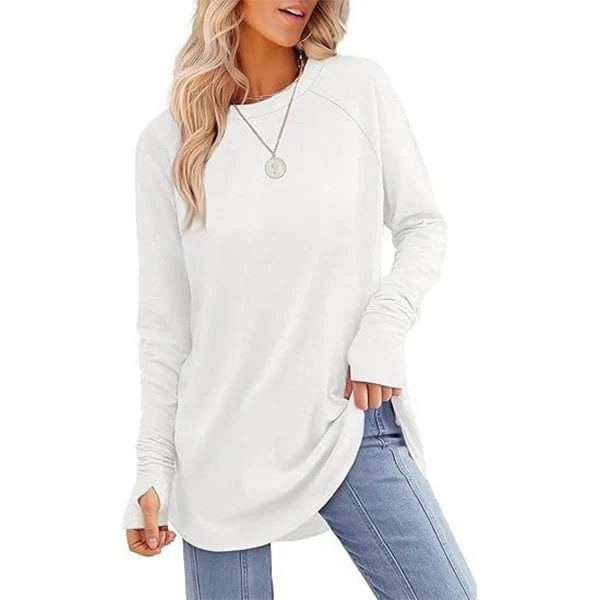 Women's Thumbhole Round Neck Long Sleeve - Image 3
