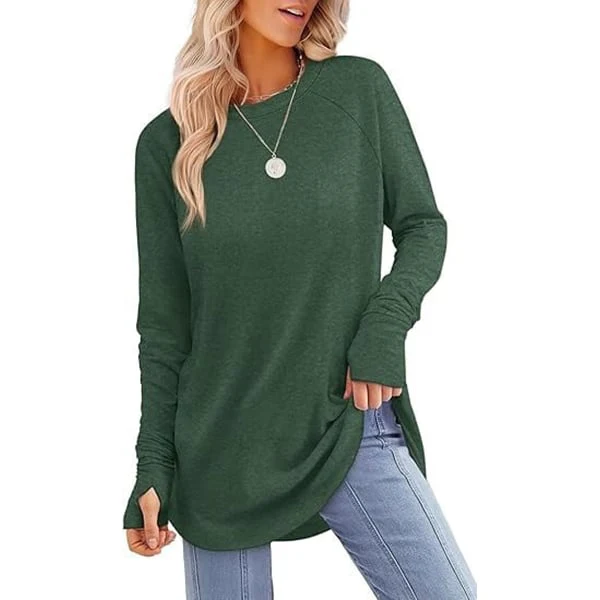 Women's Thumbhole Round Neck Long Sleeve - Image 7