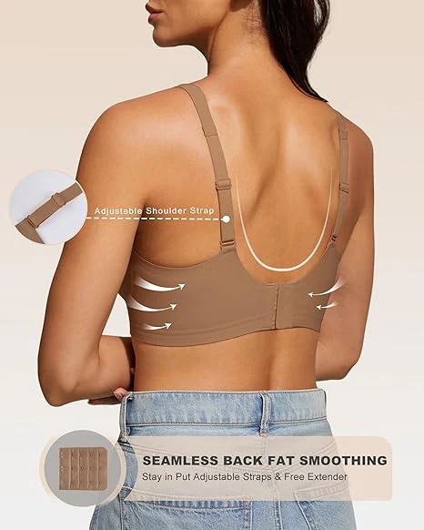 Wireless Jelly Bra Deep V Neck with Breathable Mesh Panels - Image 4