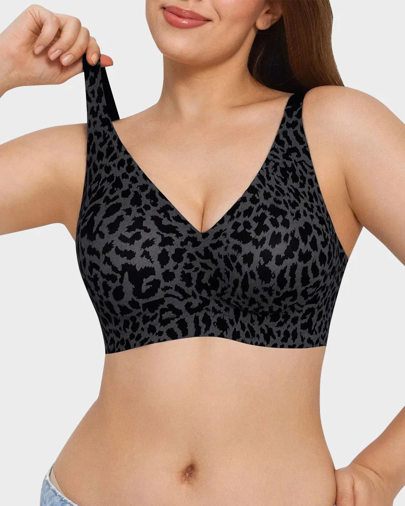 Wireless Leopard V-Neck Contour Bra - Image 10