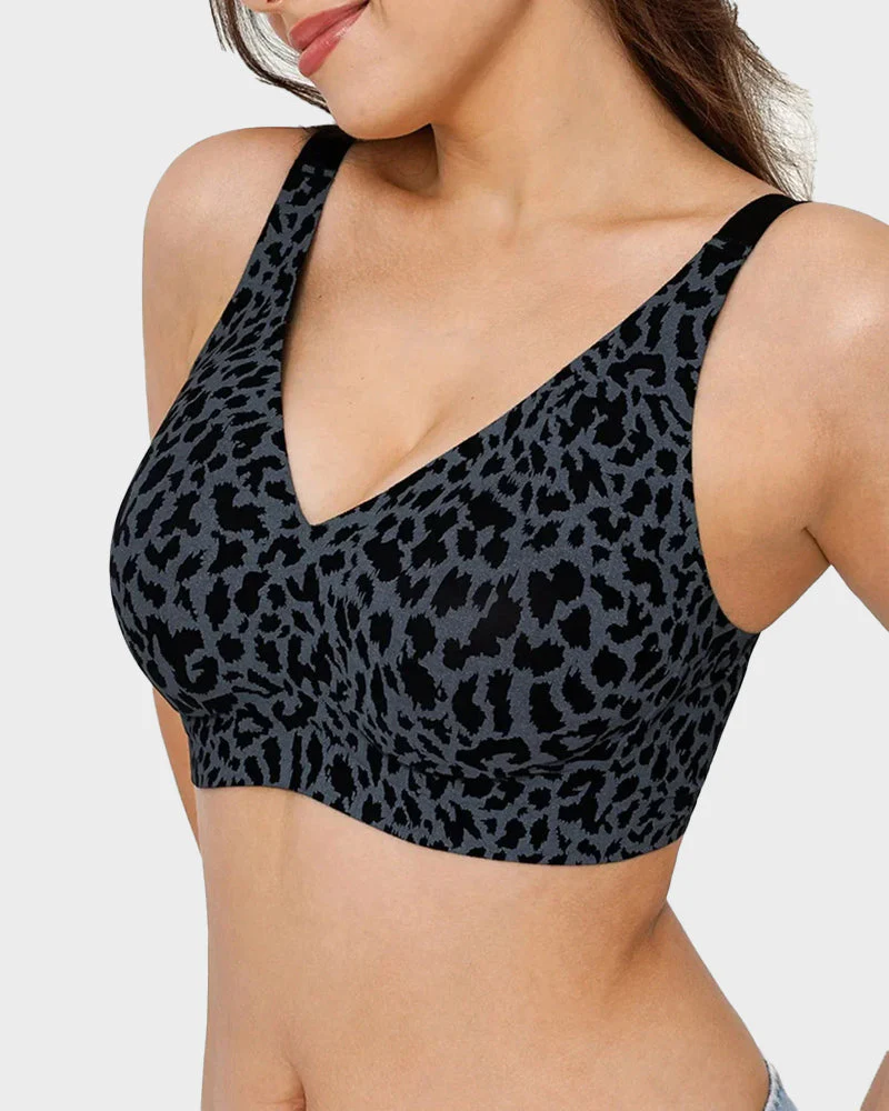 Wireless Leopard V-Neck Contour Bra - Image 11