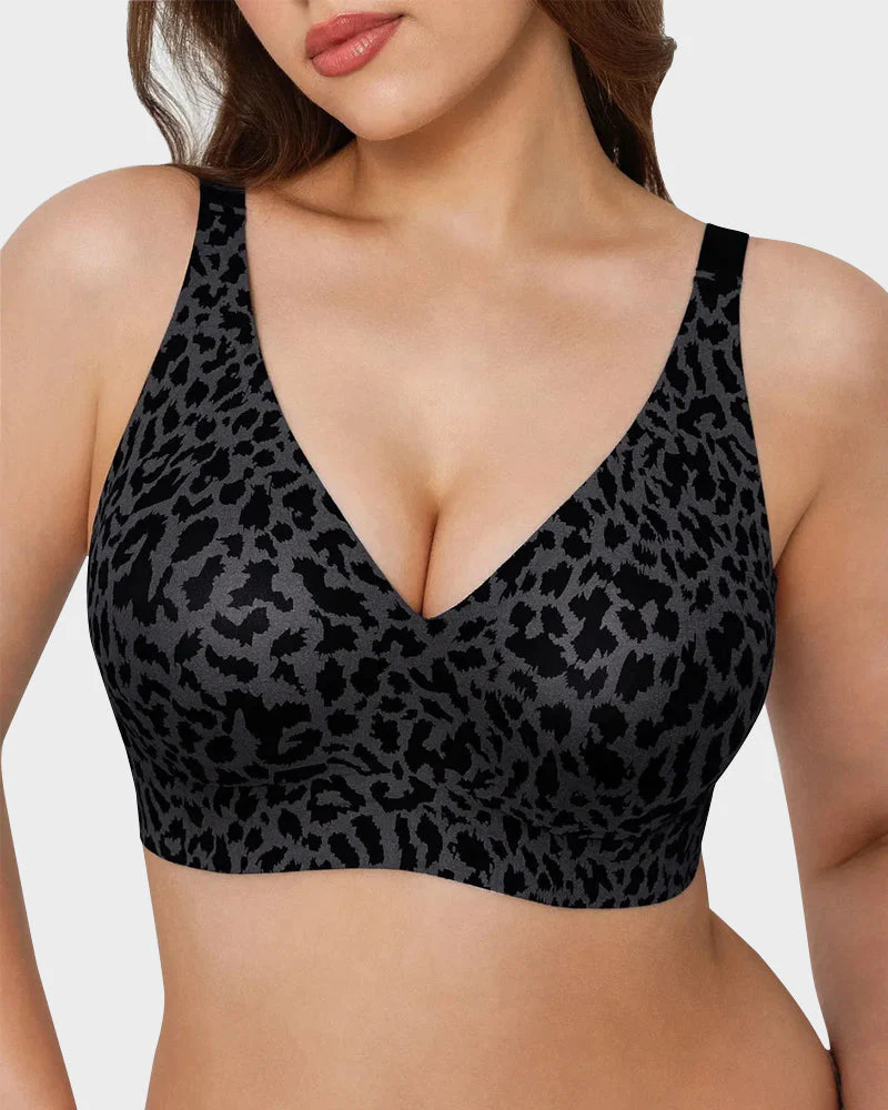 Wireless Leopard V-Neck Contour Bra - Image 12