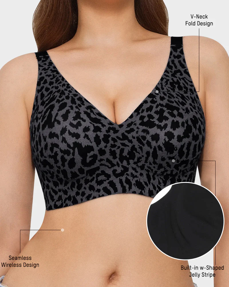 Wireless Leopard V-Neck Contour Bra - Image 13