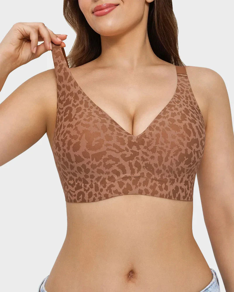 Wireless Leopard V-Neck Contour Bra - Image 3