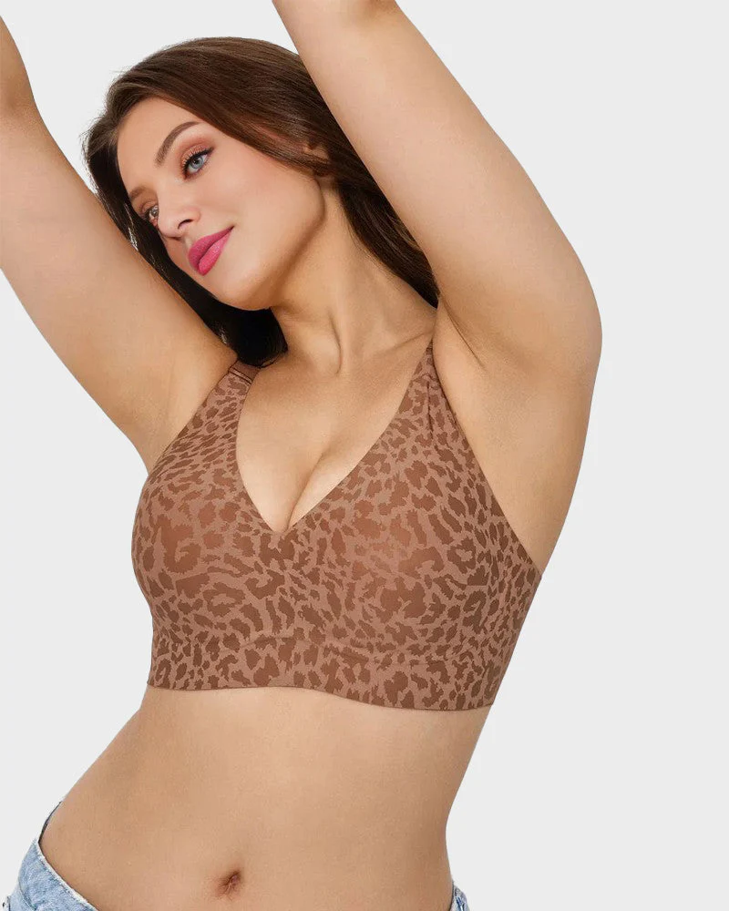 Wireless Leopard V-Neck Contour Bra - Image 4