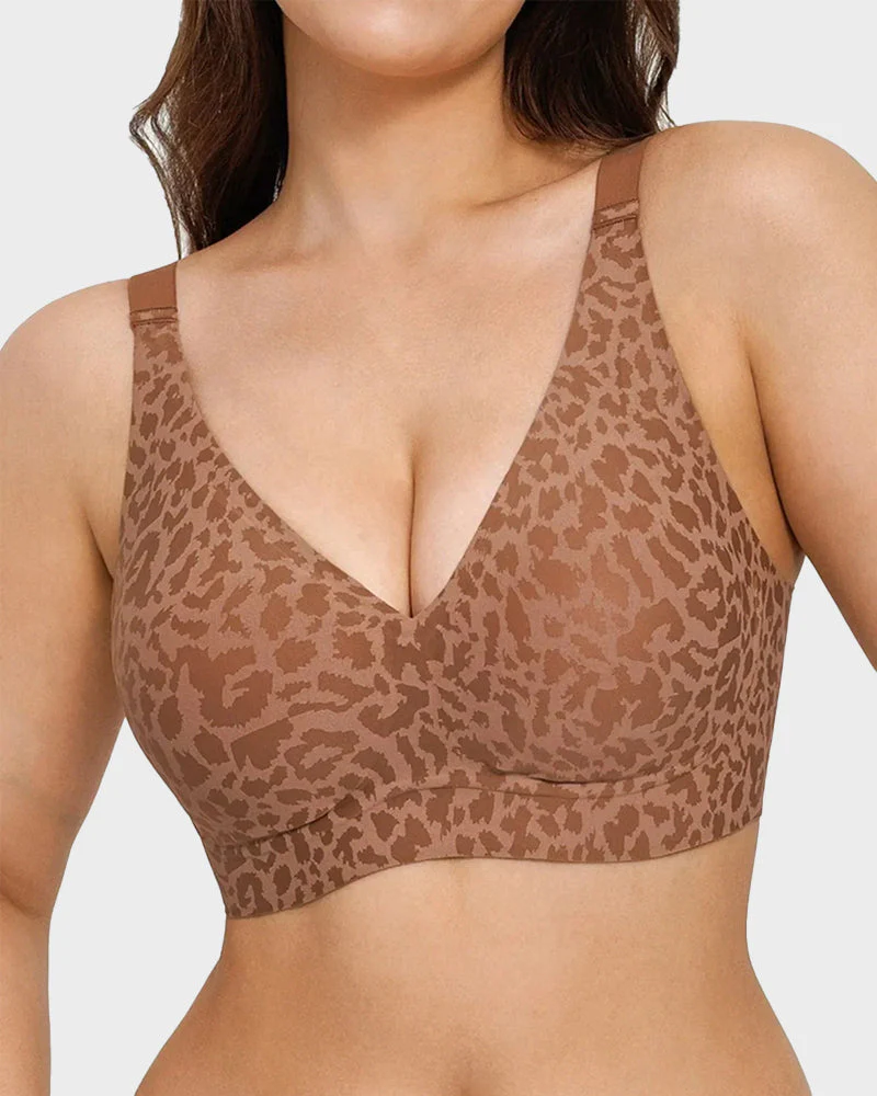 Wireless Leopard V-Neck Contour Bra - Image 5