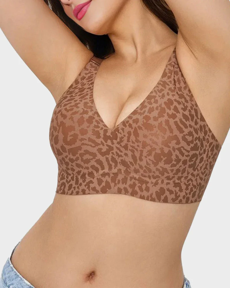 Wireless Leopard V-Neck Contour Bra - Image 6