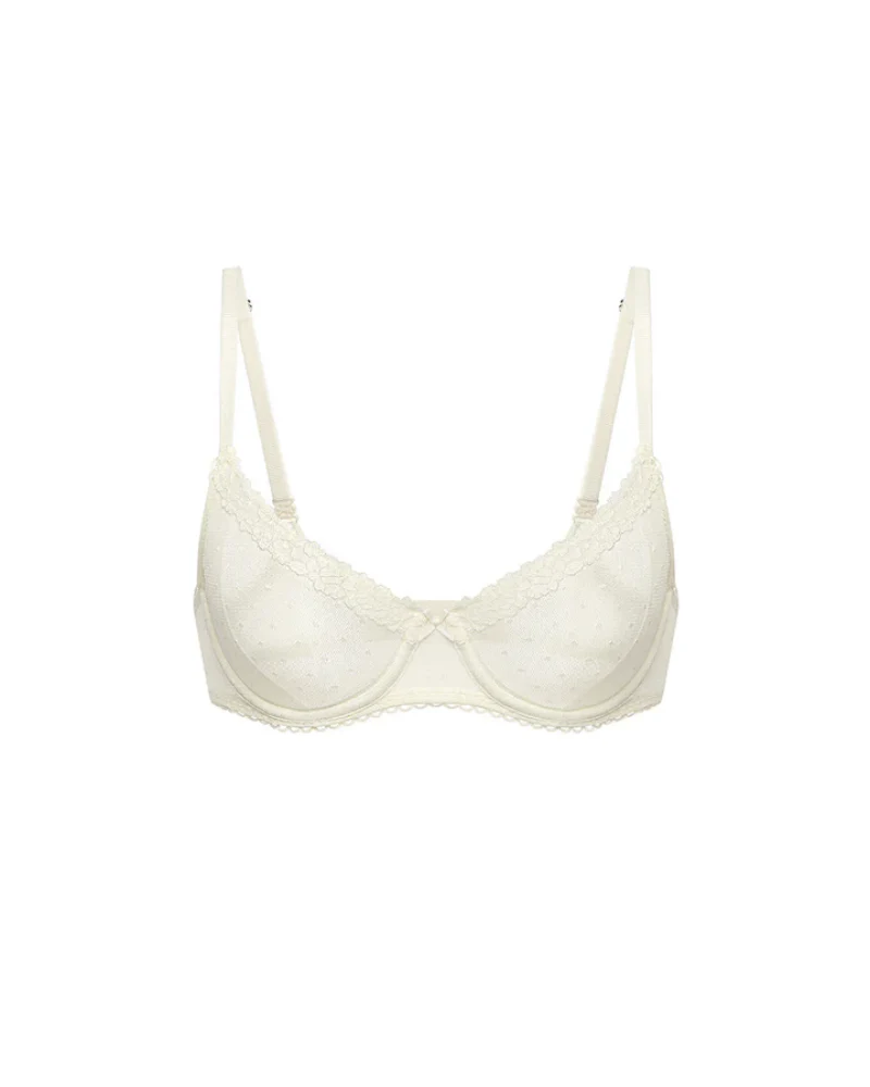 Women's Balconette Lace Bra See Through Demi Sheer - Image 15
