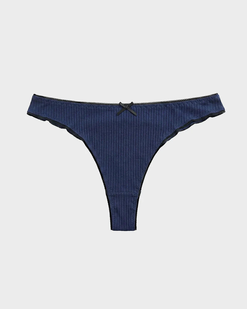 Women's Bow Low Waist Thong  Pack Ultra Soft Cotton（9 pack） - Image 18