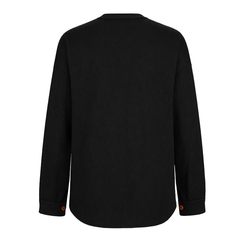 Women's Loose Fit Batwing Sleeve Waffle Knit Button Down Shirt Shacket Tops - Image 12