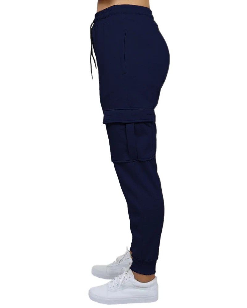 Women's Loose Fit Fleece Jogger Sweatpants with Velcro Cargo Pockets - Image 7