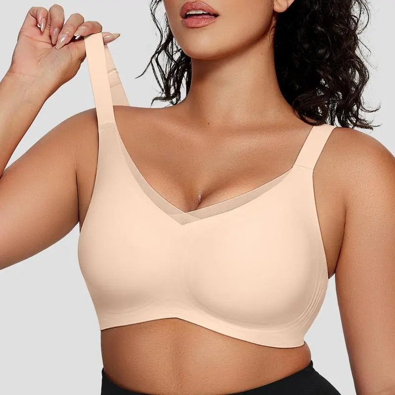 Womens Wireless Bras V Mesh Comfortable Bralette Supportive - Image 10