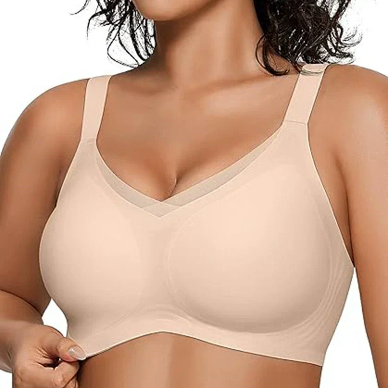 Womens Wireless Bras V Mesh Comfortable Bralette Supportive - Image 11