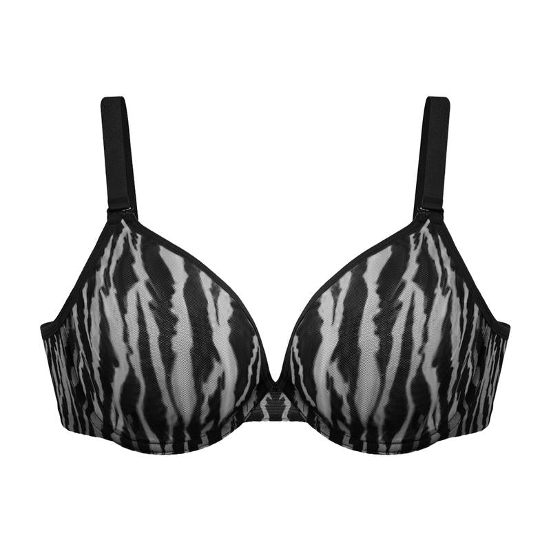 Zebra Wild Breathable Unlined Plus Size Soft Women Bra - Image 8